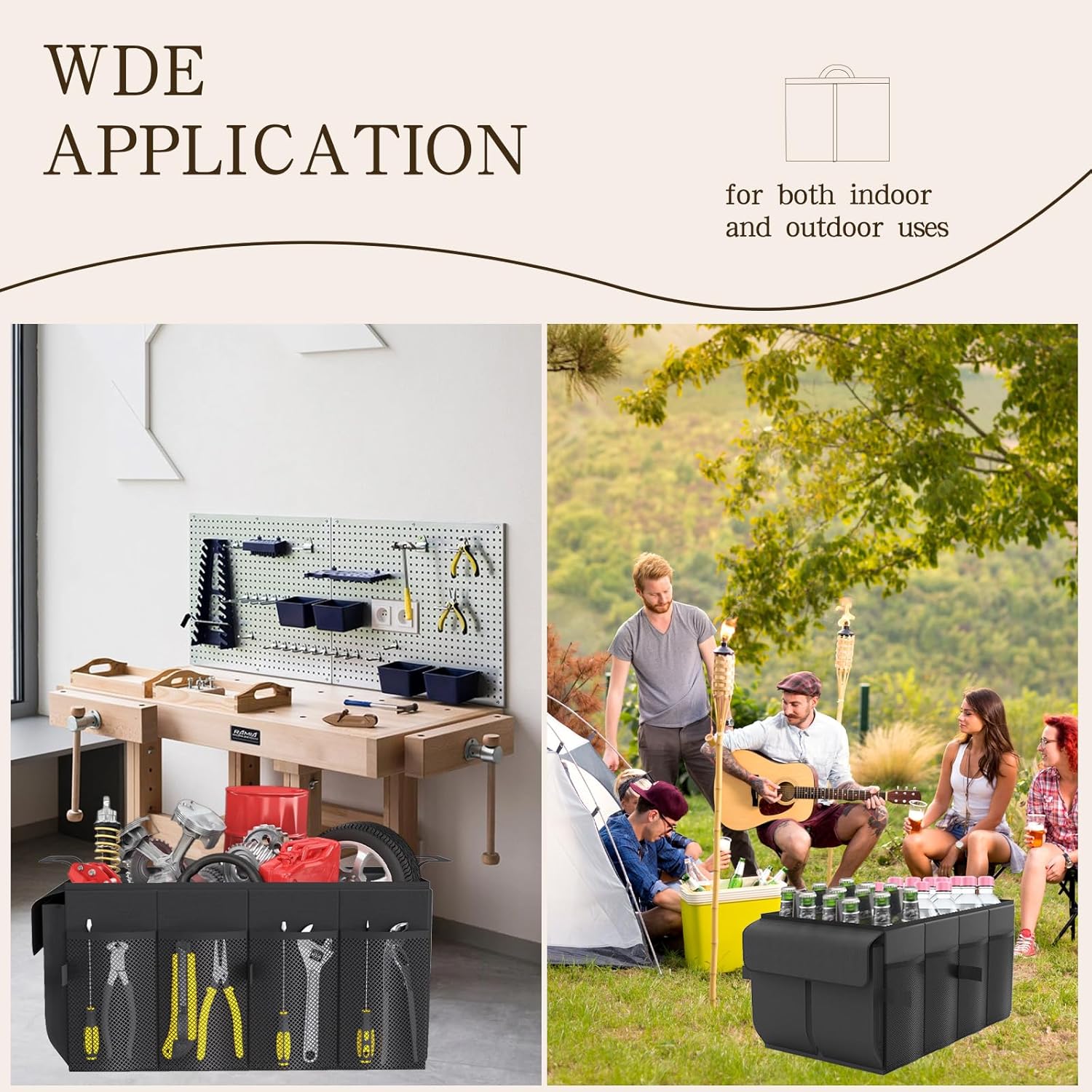 Thumbnail 4 de Beicarin Kofferraum Organizer (Size M) – zusammenklappbare Kofferraumtasche mit Fächern und rutschfestem Boden