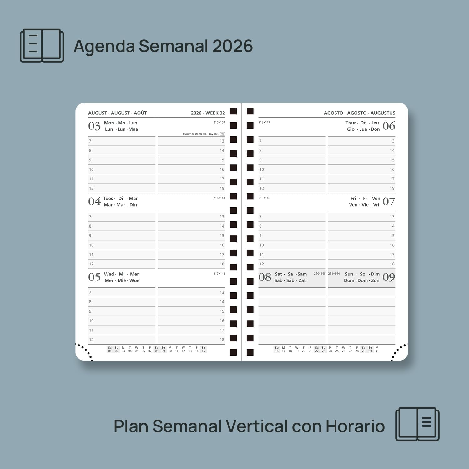Thumbnail 2 de POPRUN Agenda 2026 Semana Vista 16x10,5 cm
