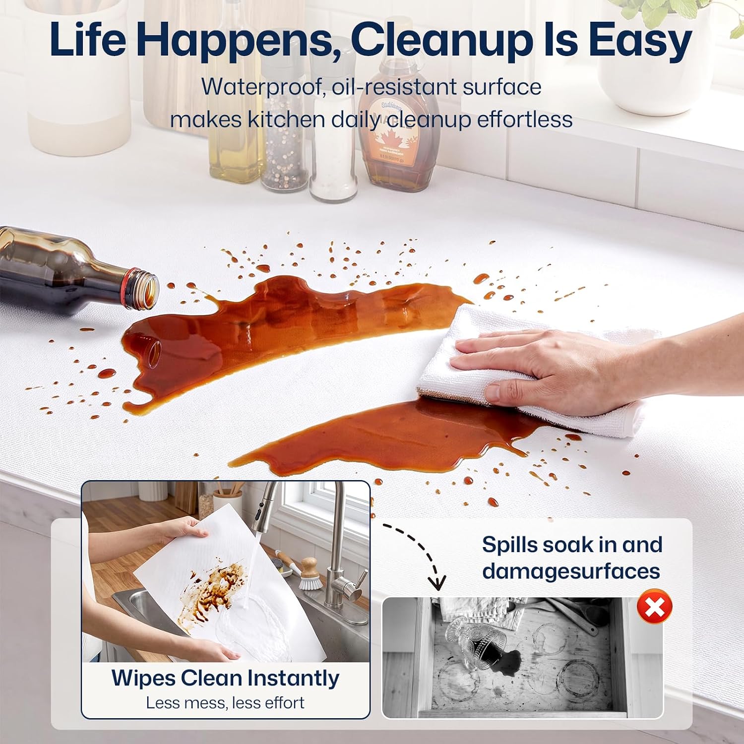 Thumbnail 2 de Windimiley Drawer and Shelf Liner, Non-Adhesive PVC, White, 12" × 20