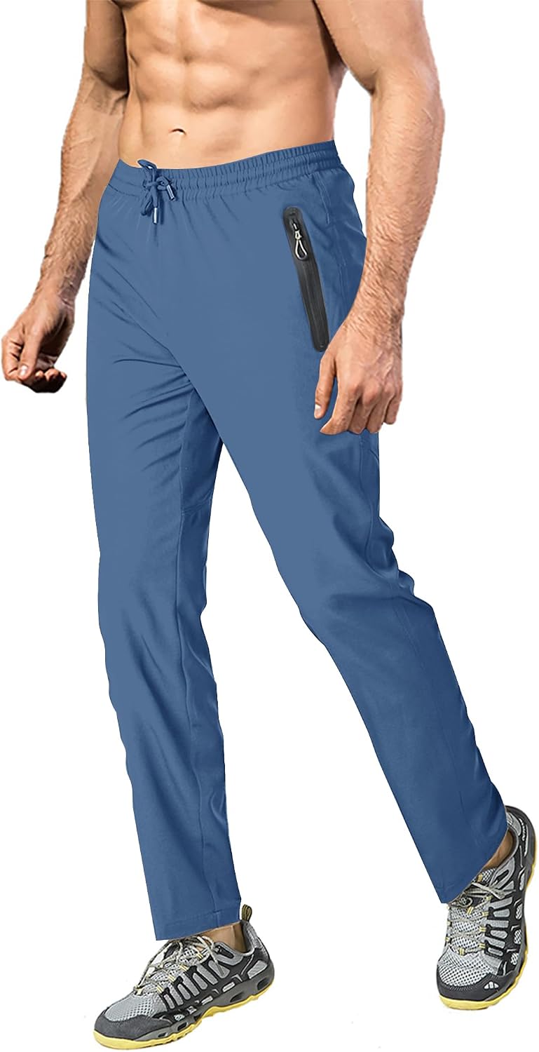 Detalle 2 de EKLENTSON men’s lightweight outdoor hiking trousers with quick-dry stretch and zip pockets