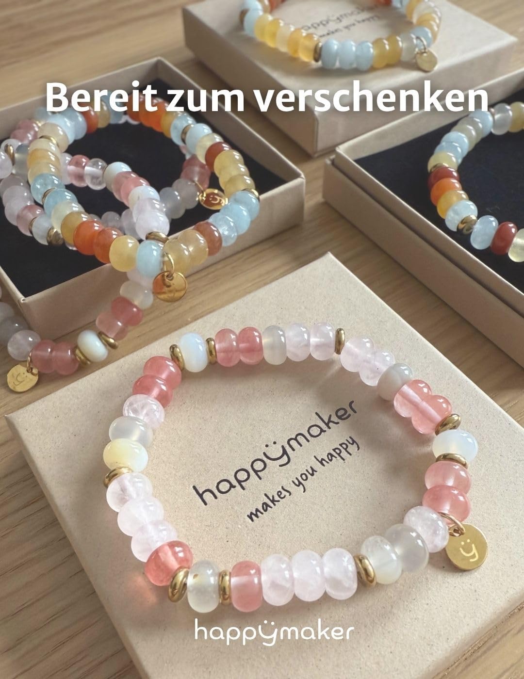 Thumbnail 5 de Happymaker Perlenarmbänder bunt – Unikate mit echten Edelsteinen, handgefertigt in Deutschland