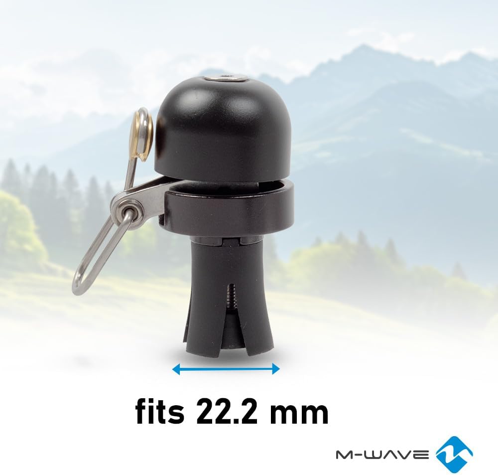 Detalle de M-Wave Bella DBX campanello 2 in 1 per bici da corsa con manubrio curvo (drop 22,2 mm), nero