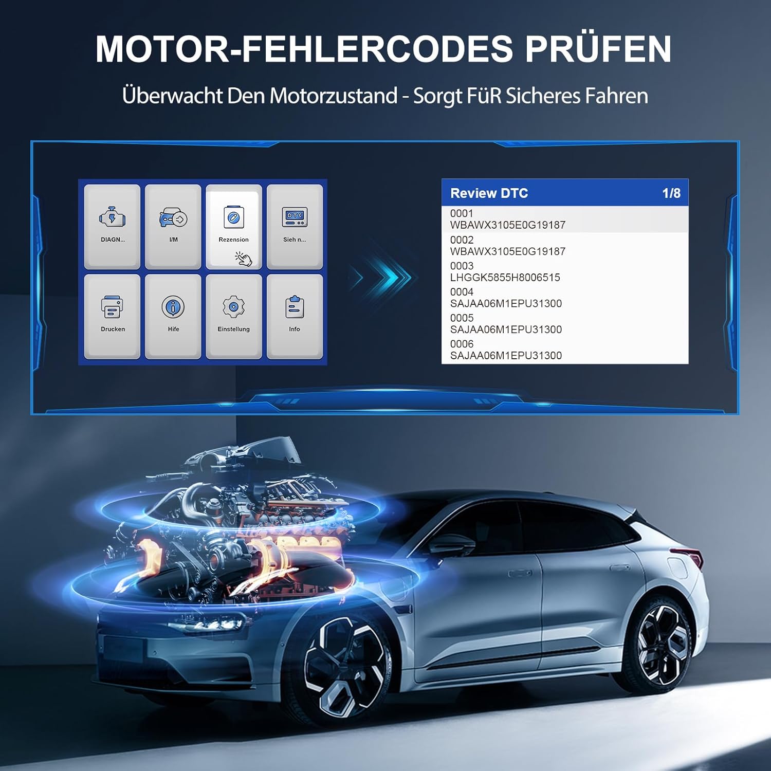 Thumbnail 2 de Mucar OBD2 Diagnosegerät CDE500 (OBDII/EOBD) – Diagnose mit großen LCD, Live-Daten & 10 Modi