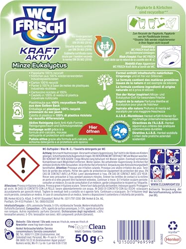 Detalle de WC Frisch Kraft Aktiv Duftspüler Minze & Eukalyptus (10er Pack) – Pro Nature