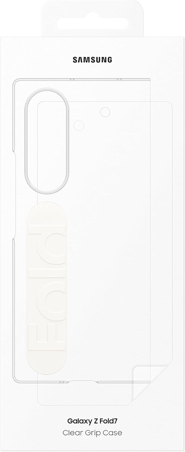 Detalle 2 de Samsung Clear Grip Case Cover trasparente con cinturino per Galaxy Z Fold7 e 2 pellicole anti-riflesso
