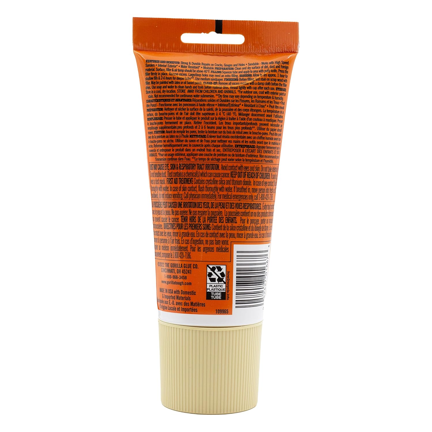 Detalle de Gorilla 108033 High Performance Wood Filler, 170g Stainable and Paintable