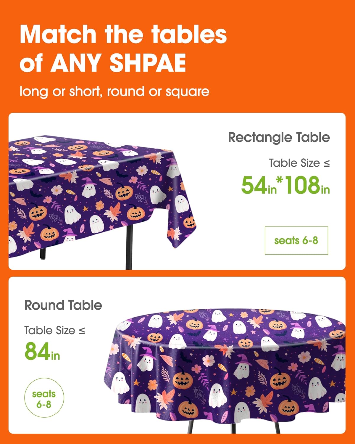 Detalle 2 de Pureegg Disposable Plastic Tablecloth 54 x 108 in