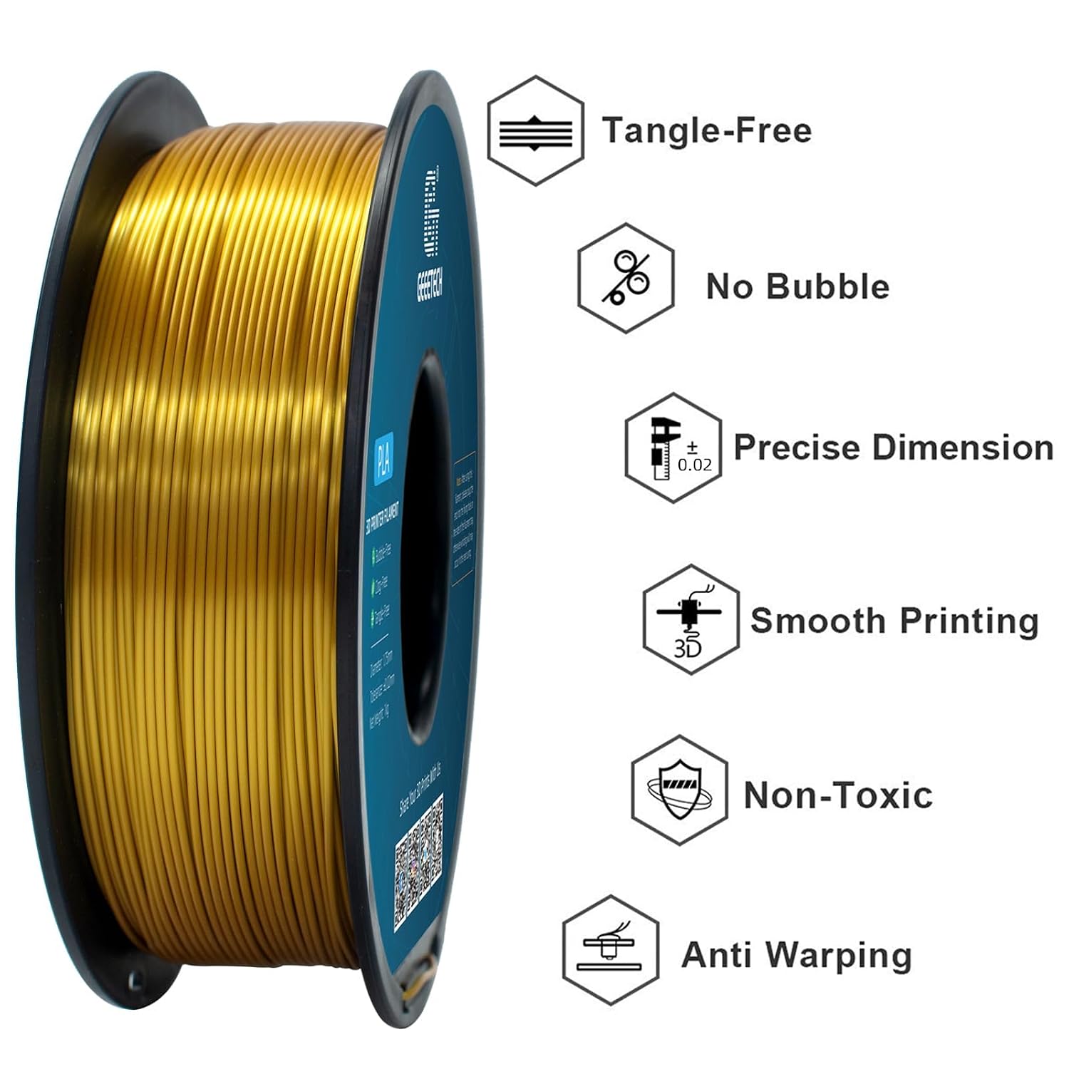 Thumbnail 2 de GEEETECH PLA Silk Gold 1,75mm 1 kg