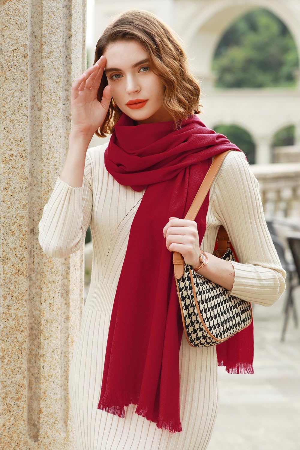 Detalle de RIIQIICHY Sciarpa da donna invernale stile pashmina 70x190 cm