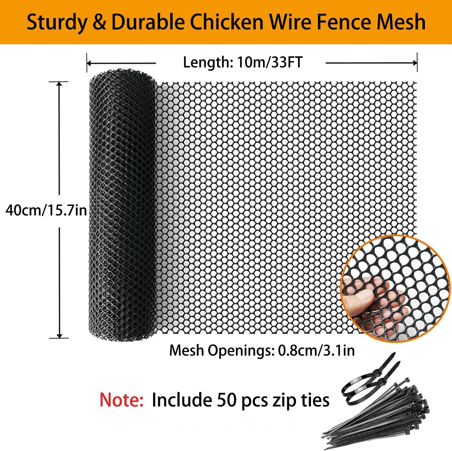 Detalle 2 de Didabotak Plastic Garden Netting, 0.8 cm openings