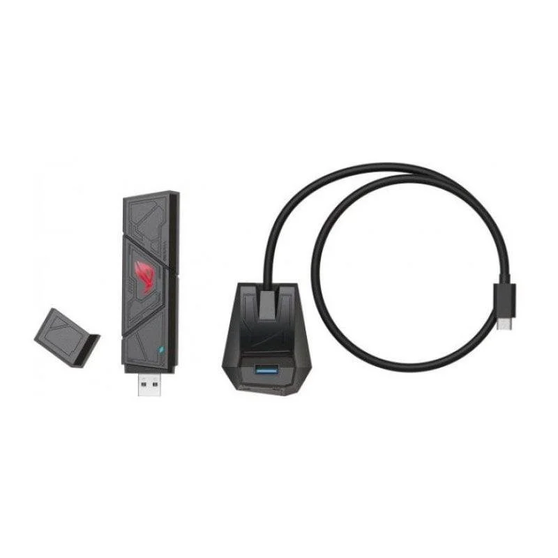 Detalle de Adaptador USB WiFi 7 Asus ROG USB-BE92 BE6500 Tribanda para PC