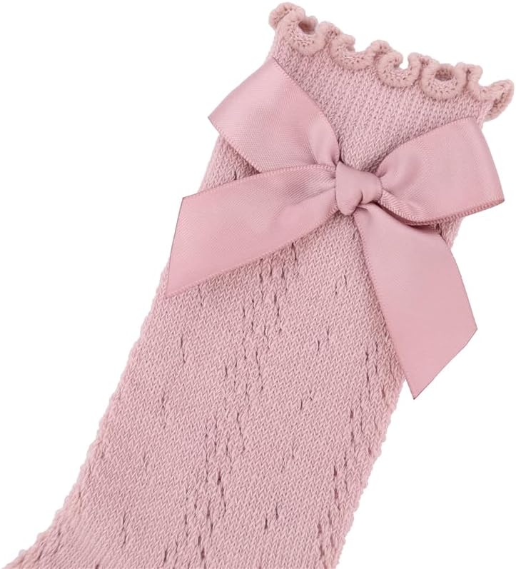Thumbnail 3 de Sugarmelon Baby Girls Ruffle Sock with Bows – Mesh Knee-High Stockings