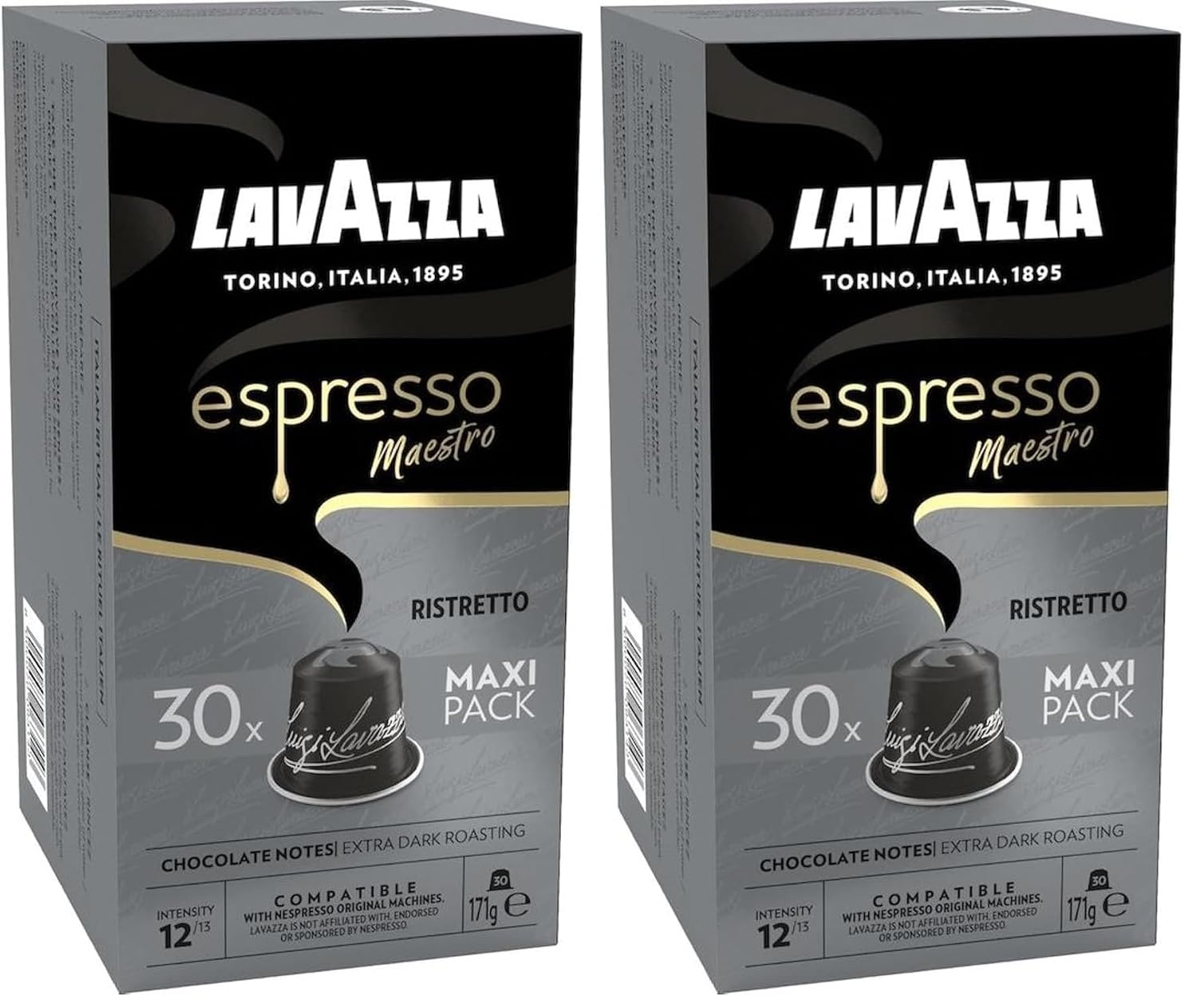 Detalle de Lavazza Espresso Maestro Classico – medium roast, 30 Aluminiumkapseln (kompatibel mit Nespresso*)