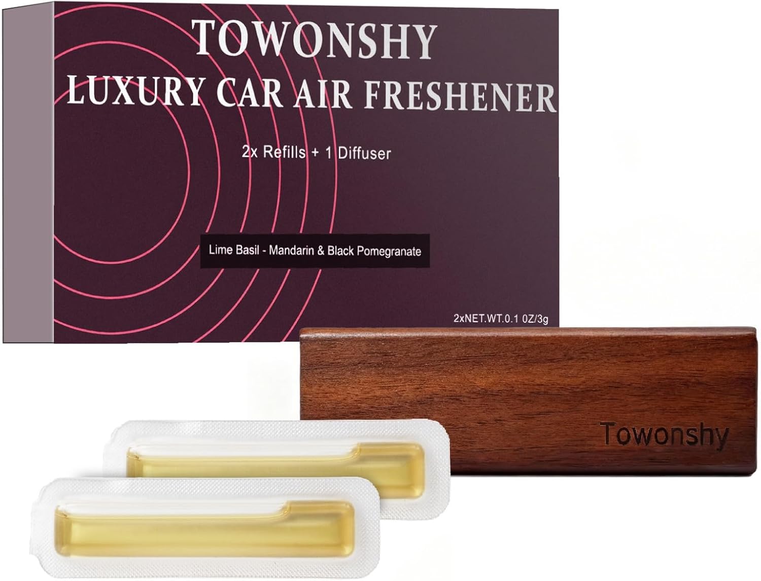 Towonshy Auto Duft Holzhalterung 2er Set