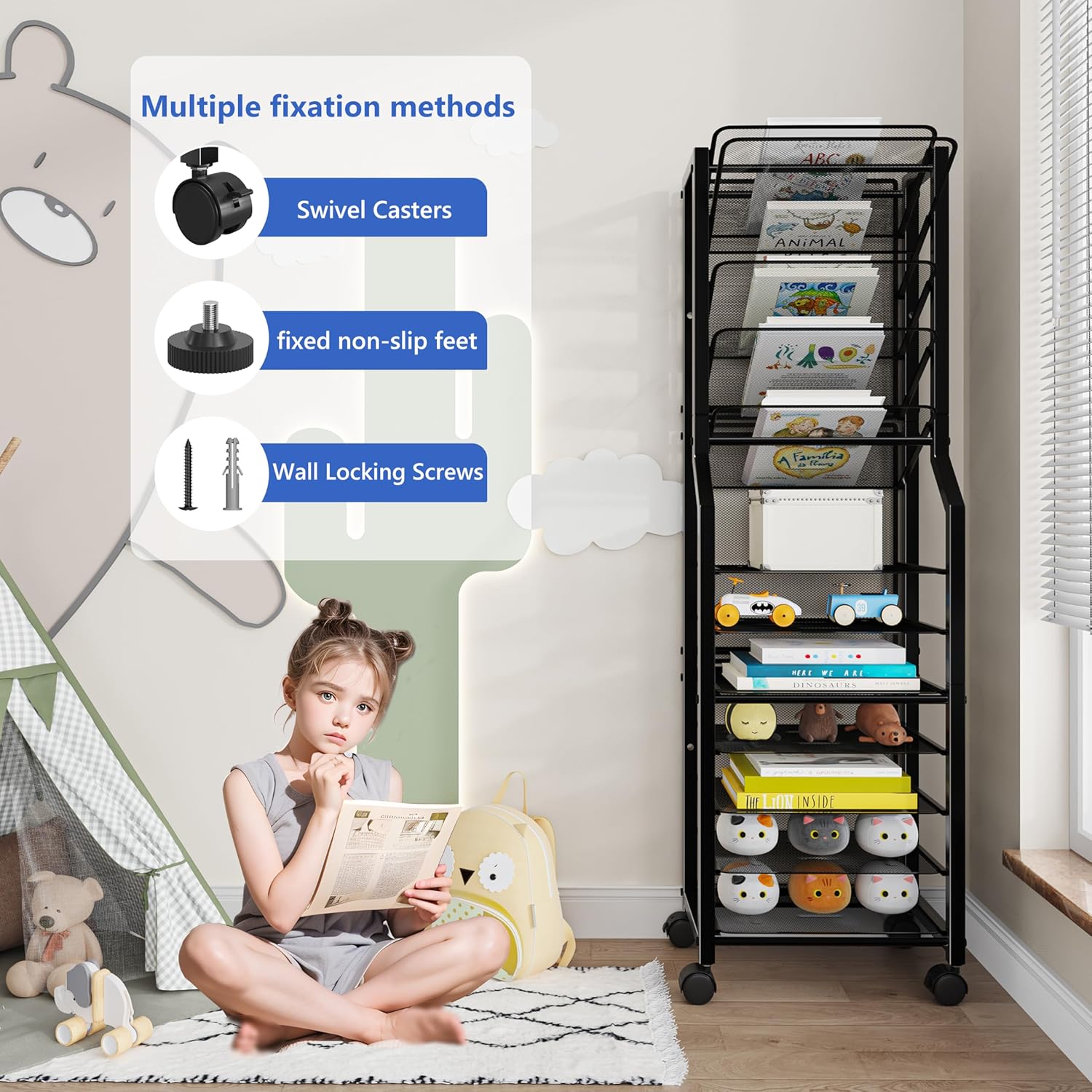 Thumbnail 4 de Simple Trending 12-Tier Rolling File Cart with Sliding Trays