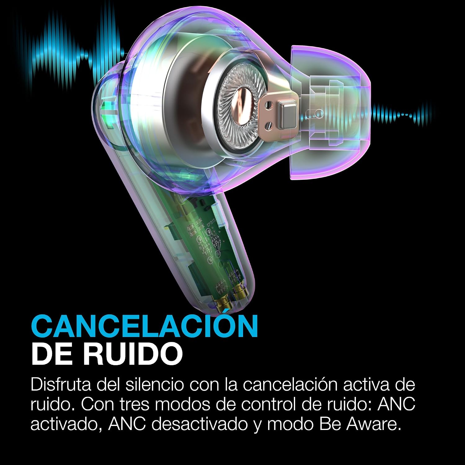 Detalle 2 de JLab Go Pods ANC 📴 Auriculares Bluetooth con Cancelación y 26h