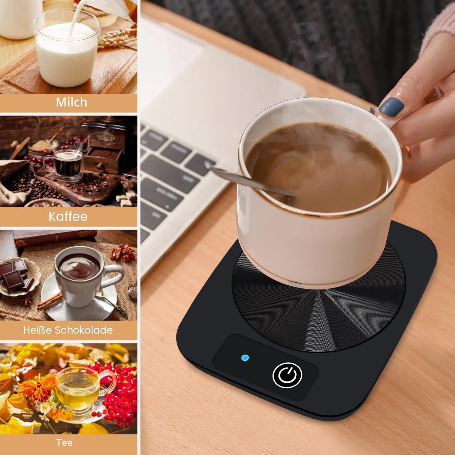 Thumbnail 4 de YsyYey Kaffeewärmer – intelligenter Schreibtisch‑Tassenwärmer mit 55 °C Temperaturkontrolle