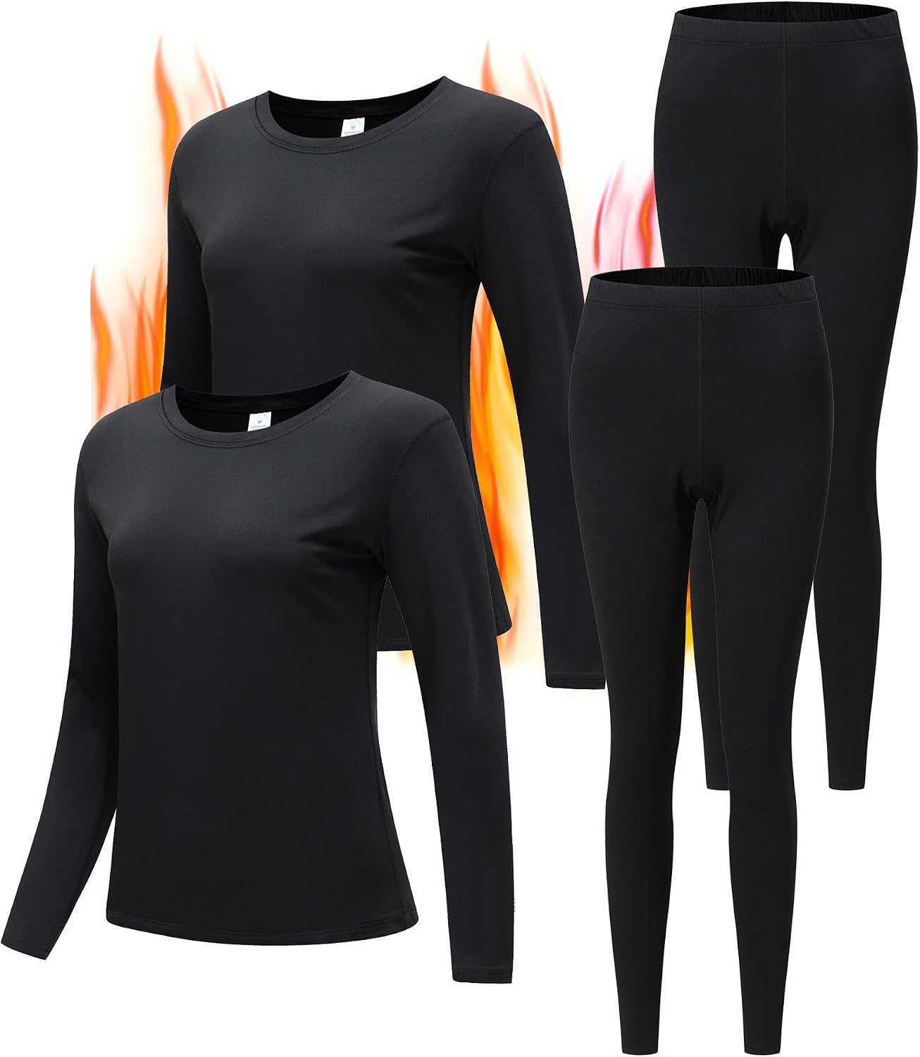 Detalle de JZCreater Women’s Thermal Underwear Set, Long Johns Base Top and Bottom
