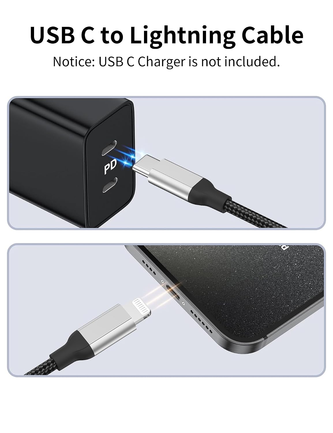 Thumbnail 1 de Acecene Lightning Kabel USB C [2 Pack] – MFi zertifiziert, 2 m lang, Schnellladen & Datenübertragung für iPhone