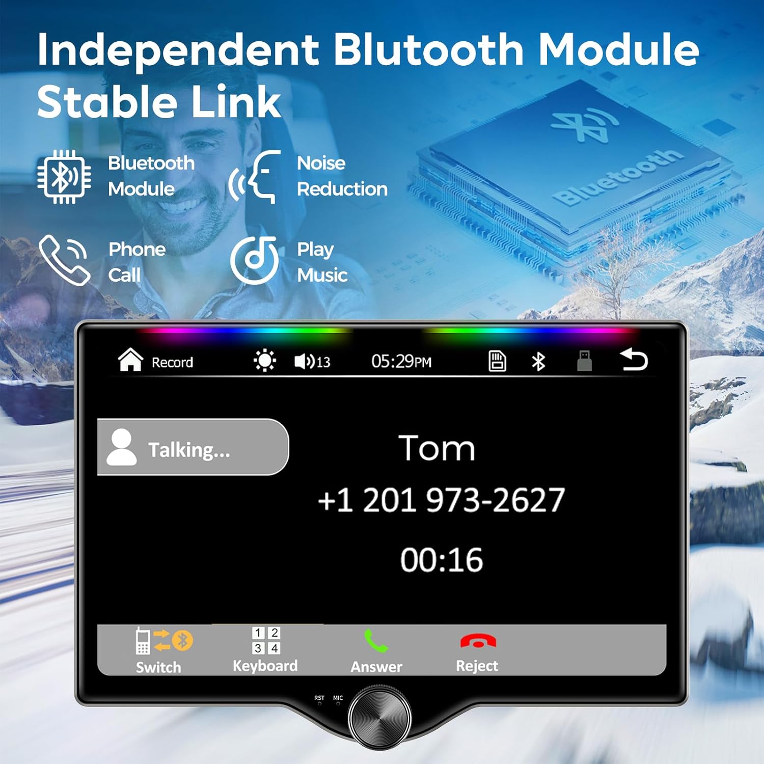 Thumbnail 4 de Kissound 10.1" QLED Double Din Car Stereo with Wireless CarPlay & Android Auto, Bluetooth, DSP, Backup Camera