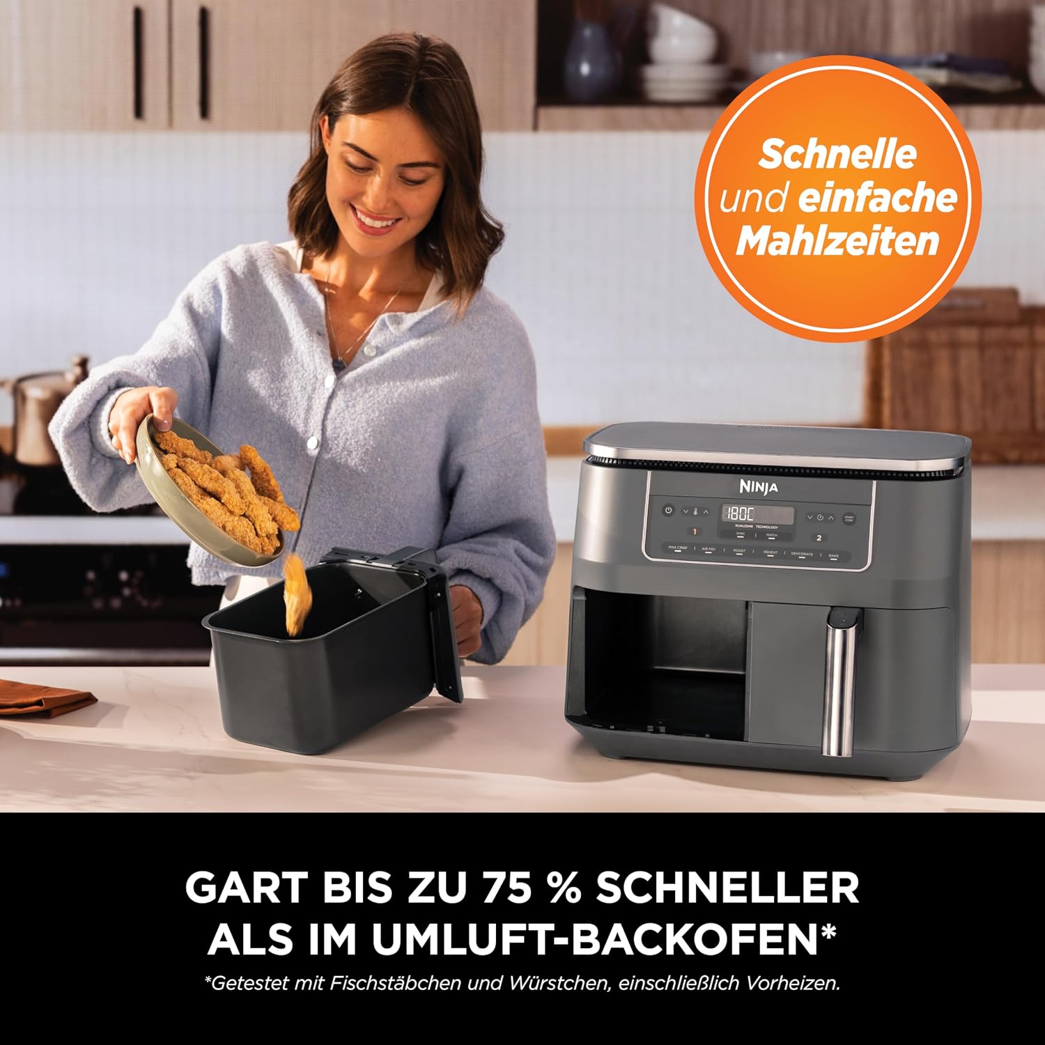 Detalle 2 de Ninja Dual Zone Heißluftfritteuse 7,6 L DZ300EU