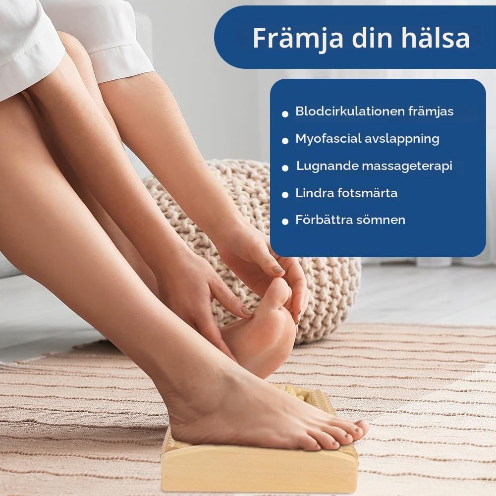 Thumbnail 5 de ACWOO 4624905 fotmassagerulle i trä med böjd form och riktade tryckzoner