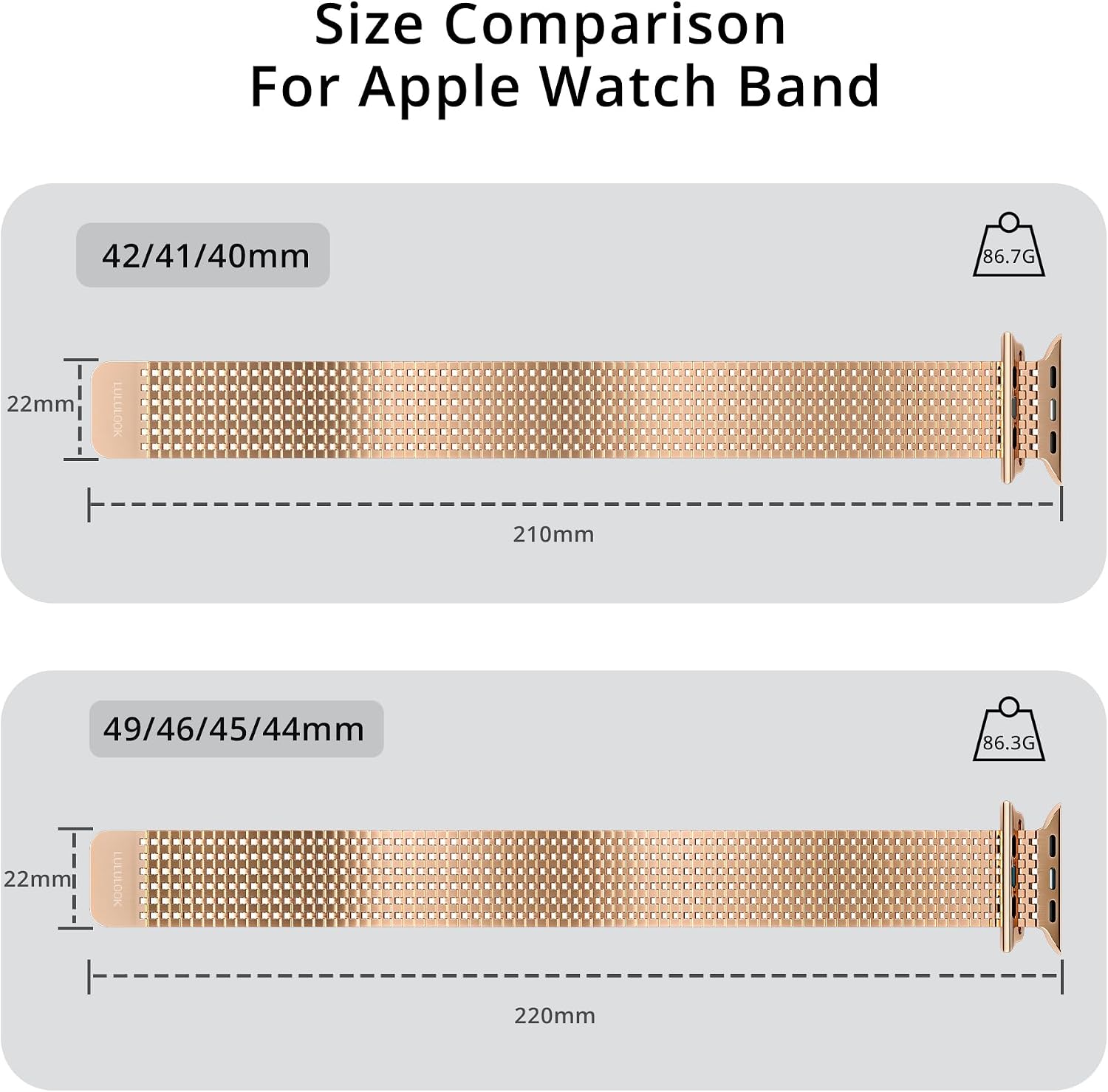 Detalle de LULULOOK Milanese Loop Magnetic Clasp Stainless Steel Band for Apple Watch Series 11/10/9 and more
