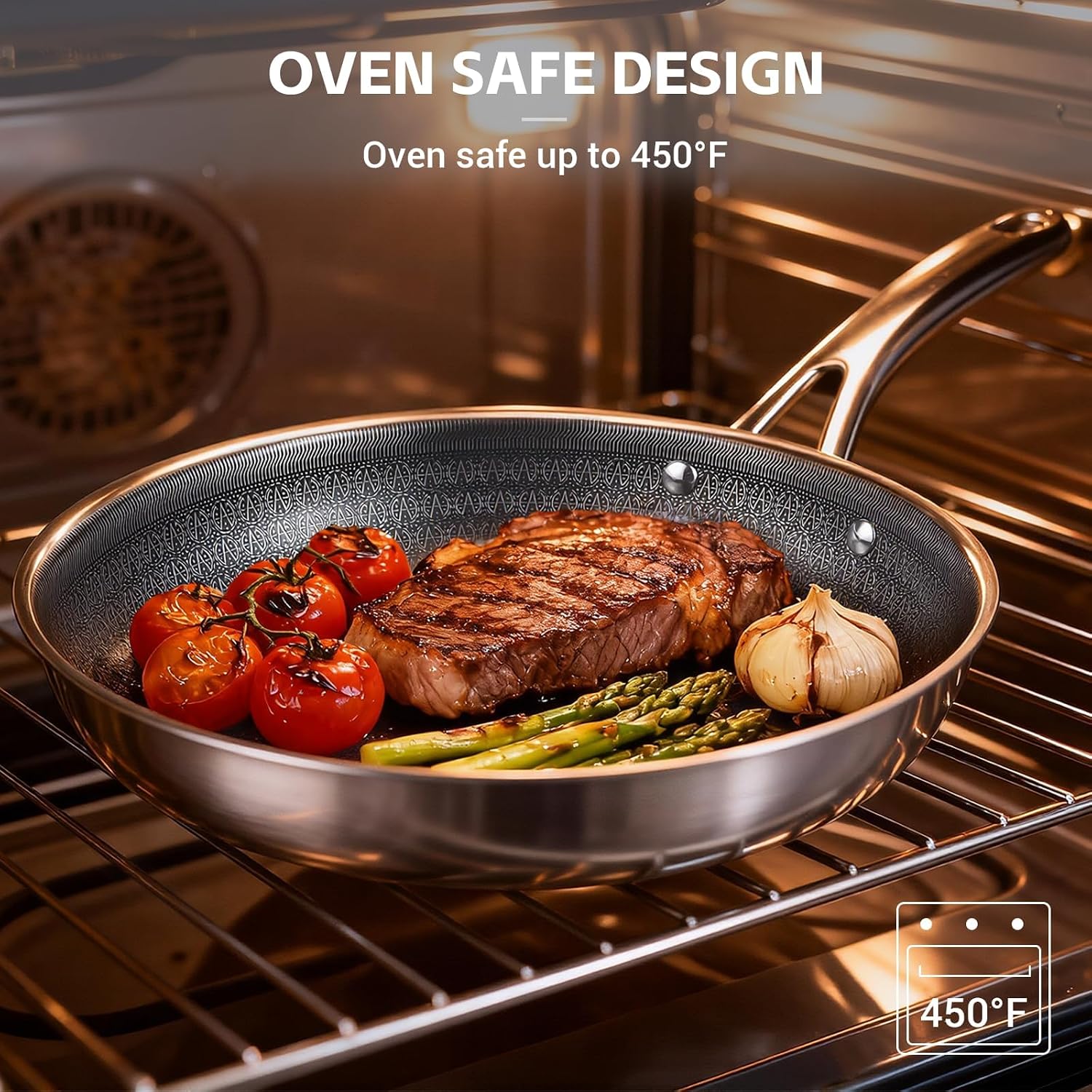 Thumbnail 6 de Ammeloo Hybrid Tri-Ply Stainless Steel Frying Pan Set (8", 9.5", 11")