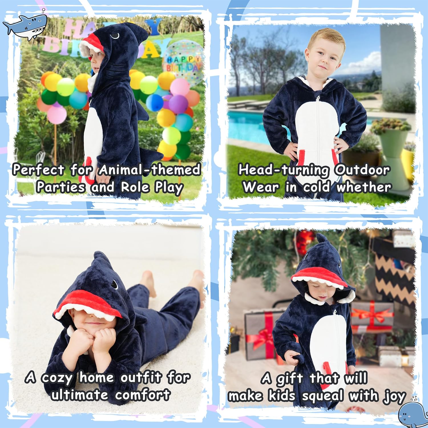 Detalle 2 de LOLANTA Costume da Animale Tuta Squalo 1-5 anni 🐟