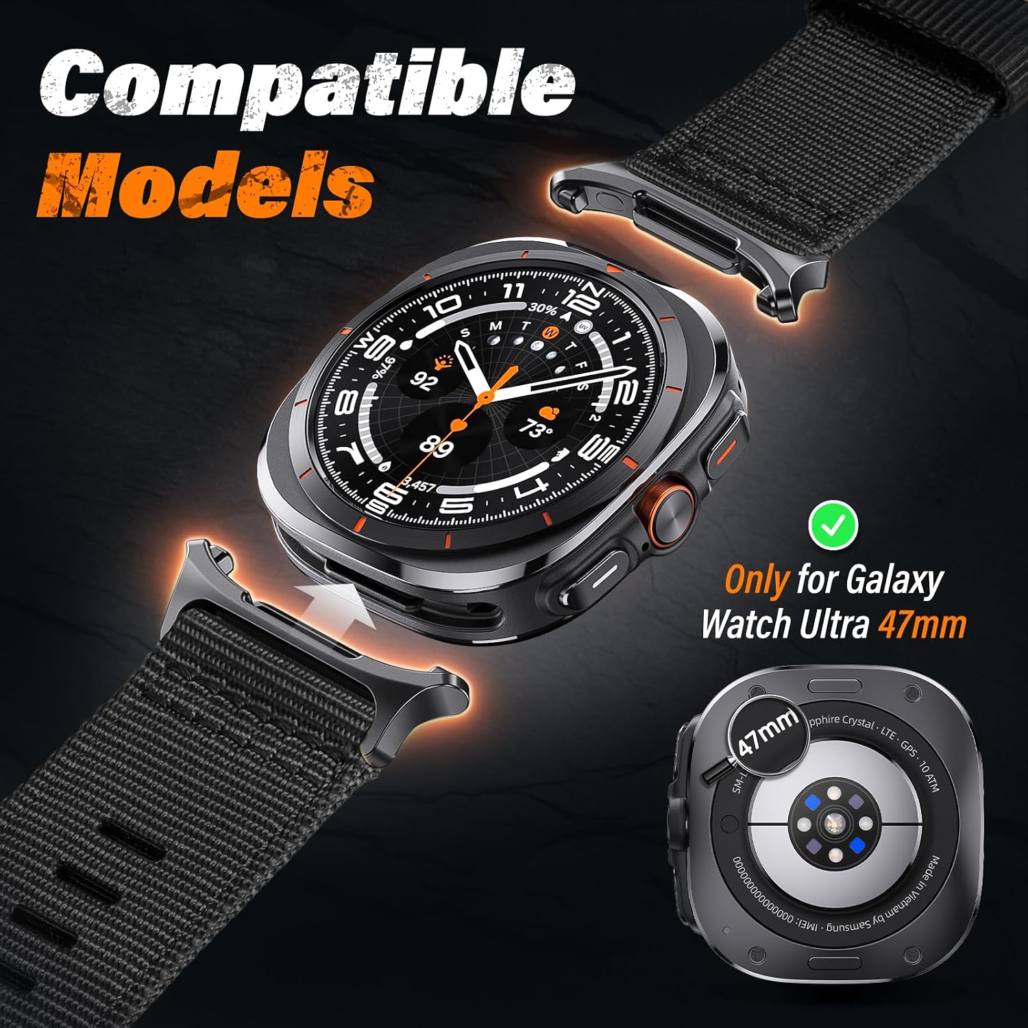 Detalle de Nylon strap for Galaxy Watch Ultra 47mm