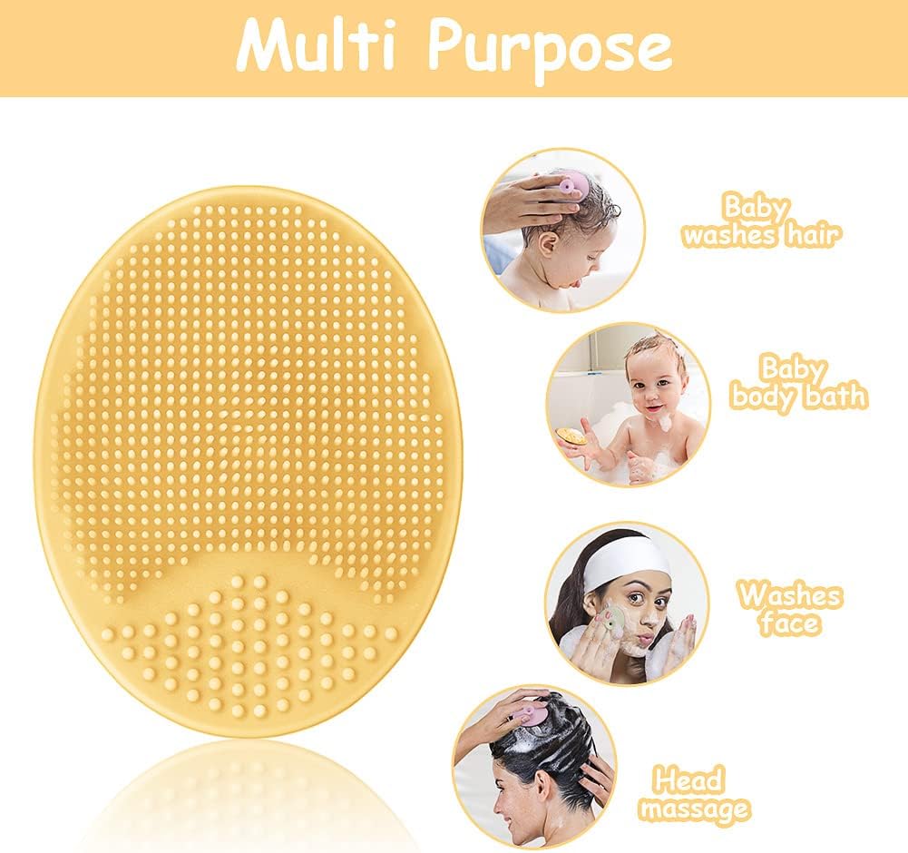Thumbnail 3 de Aolso – Ensemble de 3 Brosse bain bébé en silicone et bois naturel pour croûtes de lait et peau sèche