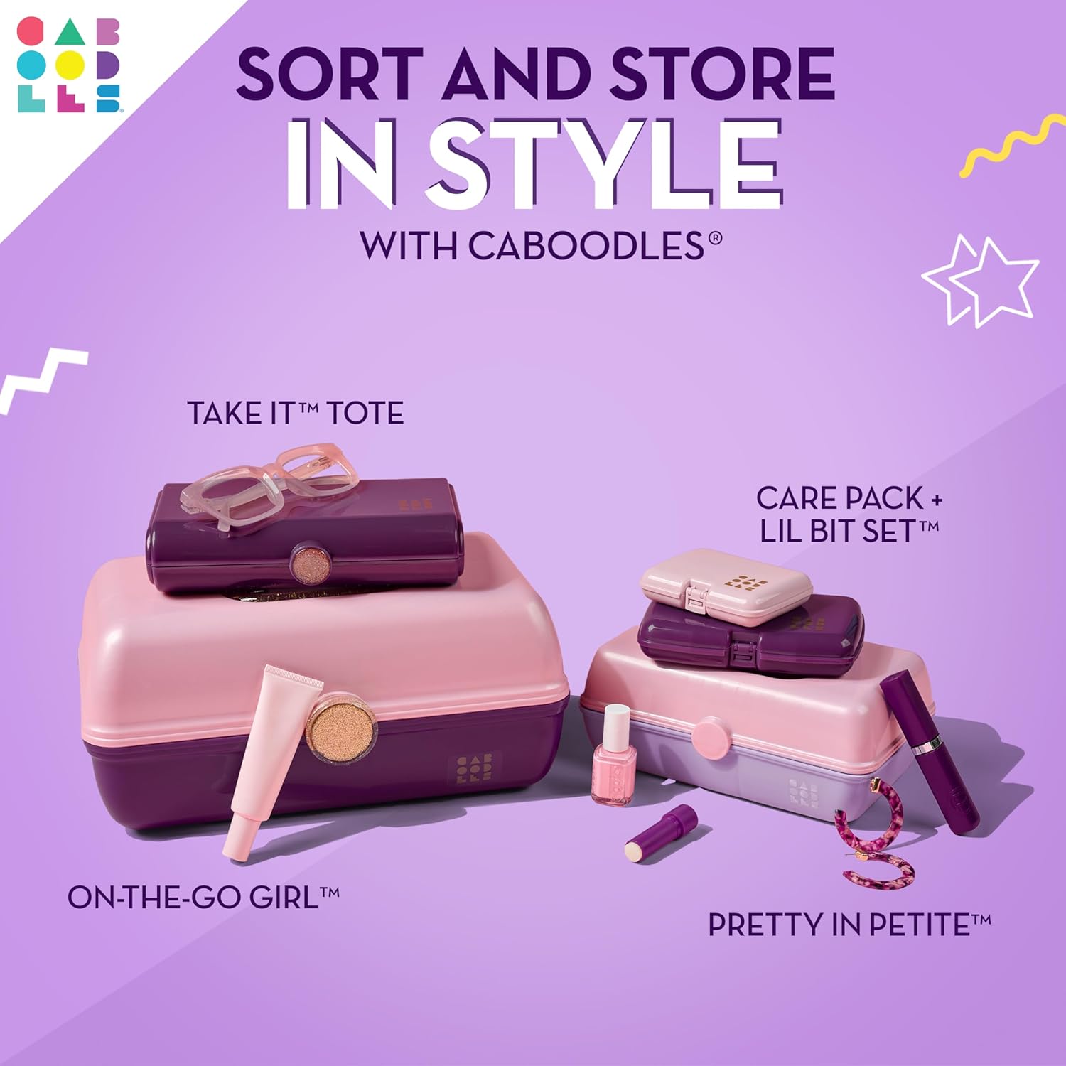 Detalle de Caboodles On-The-Go Girl Organiseur de Maquillage — Plastique Dur, Miroir Intégré et Fermeture Sécurisée