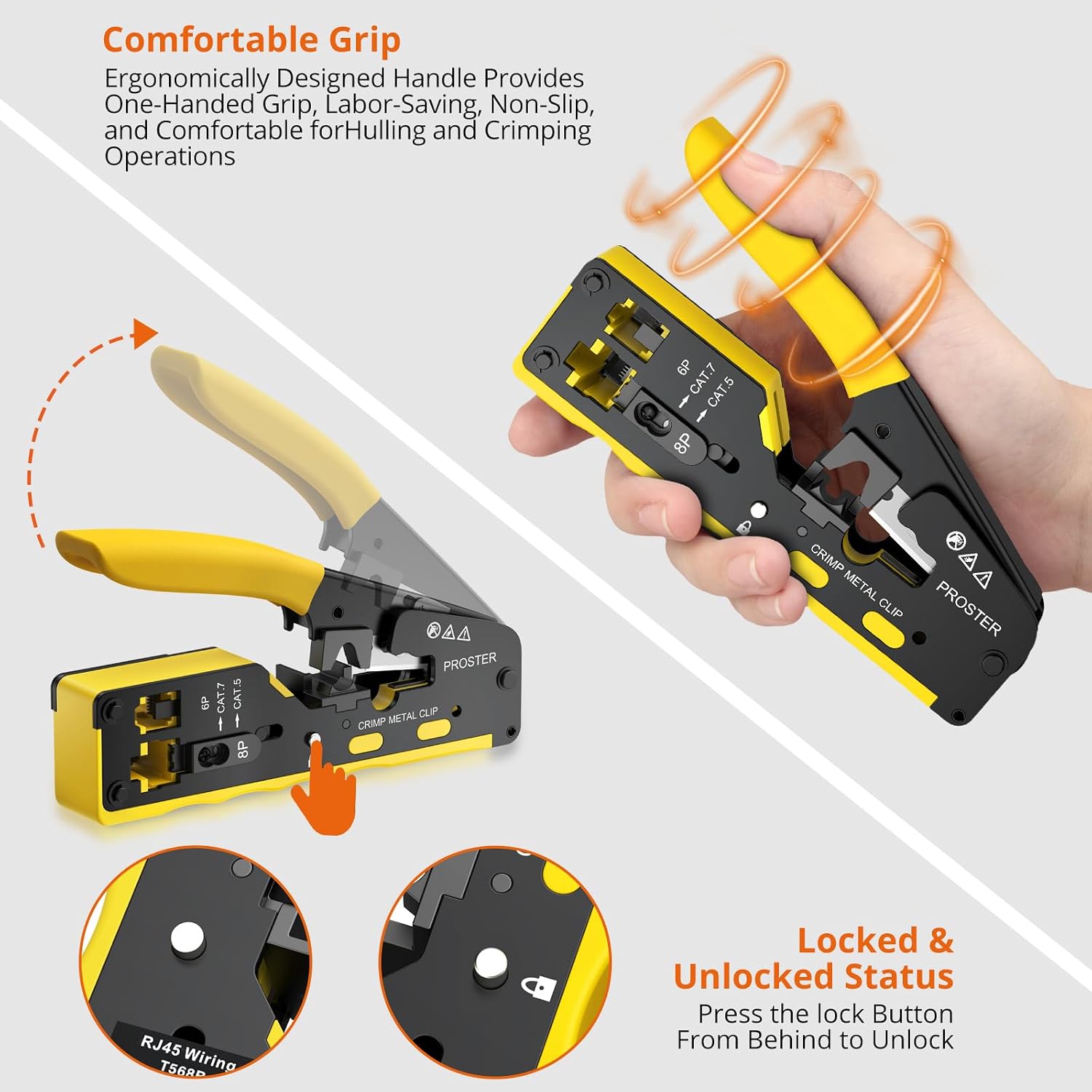 Thumbnail 6 de Proster PST260 RJ45 Crimping Kit with 8P+6P Tool and Cable Tester