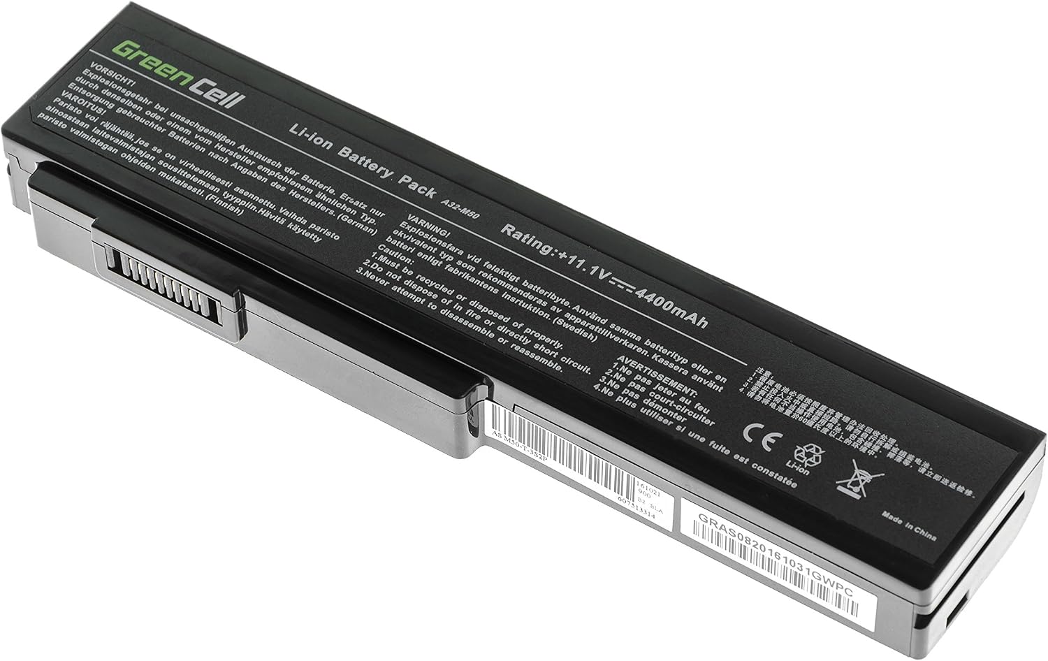 Detalle de Batteria Green Cell per portatili ASUS A32-M50 / A32-N61 (Li-Ion, 4400 mAh, 10,8V)