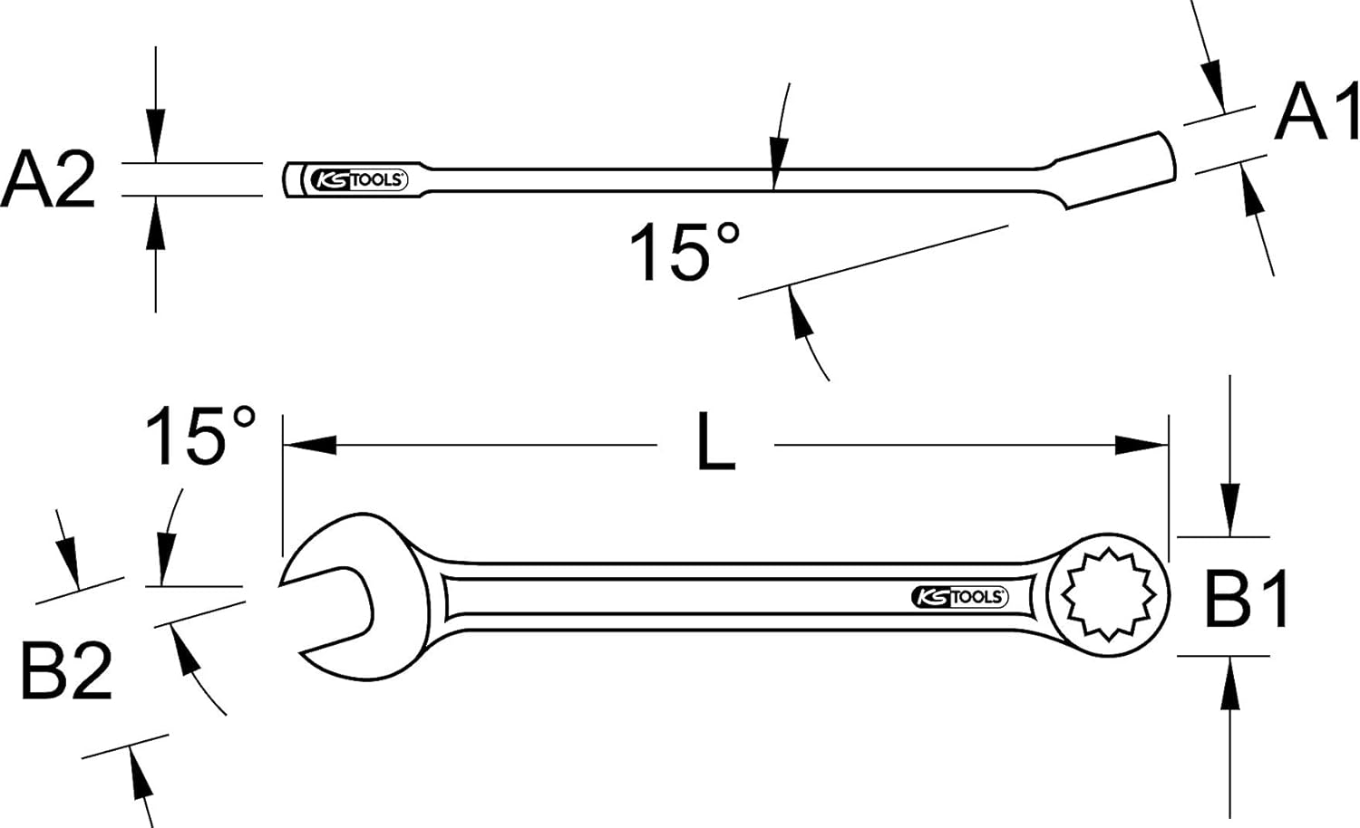 Detalle 1 de Llave combinée CLASSIC coudée 29 mm