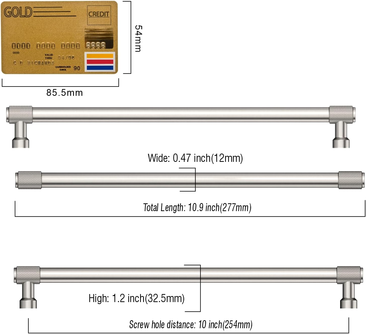 Thumbnail 5 de Amerdeco 10 Pack Brushed Satin Nickel Cabinet Pulls 254mm