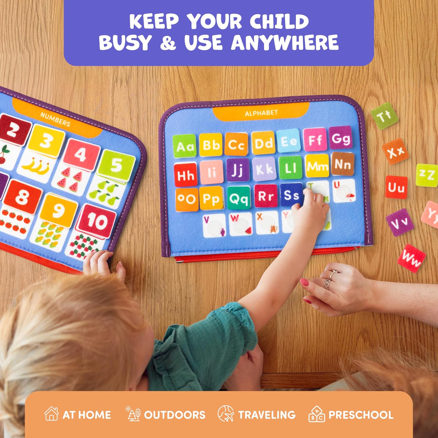 Detalle de Clever Fox Play Busy Book for Toddlers (Ages 1–3) – Montessori Felt Activity Board for Fine Motor Skills