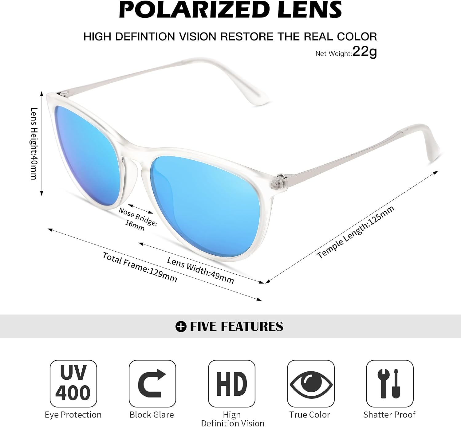 Detalle de Pro Acme Polarisierte Kinder Sonnenbrille – UV-Schutz und Blendschutzfilter für 3–9 Jahre