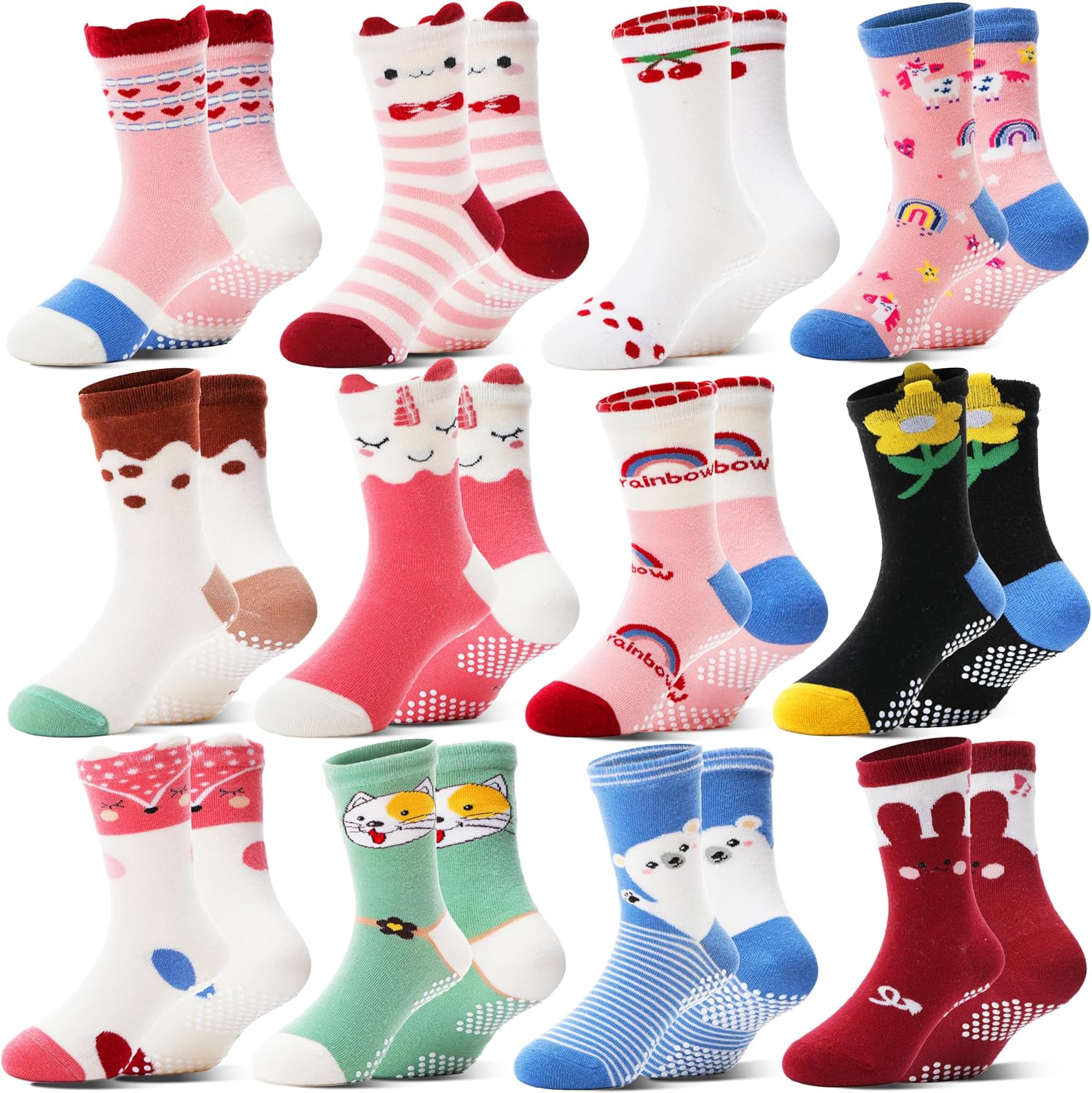 Detalle de Welwoos Stoppersocken 12 Paare für Mädchen