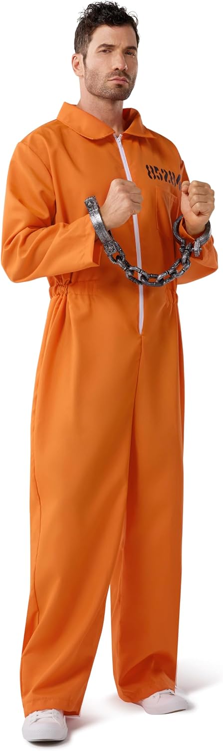 Detalle de Spooktacular Creations Orange Overall Gefangenenkostüm 🎭