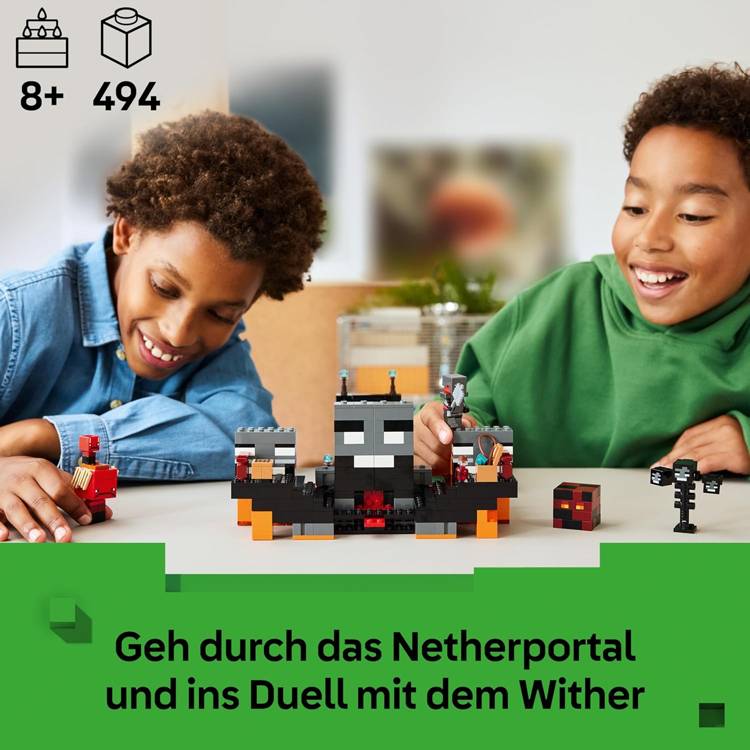 Thumbnail 1 de LEGO Minecraft 21590 „Duell mit dem Wither“ – Bauset mit Nether-Portal, Explosionfunktion & Werkbank ab 8 Jahren