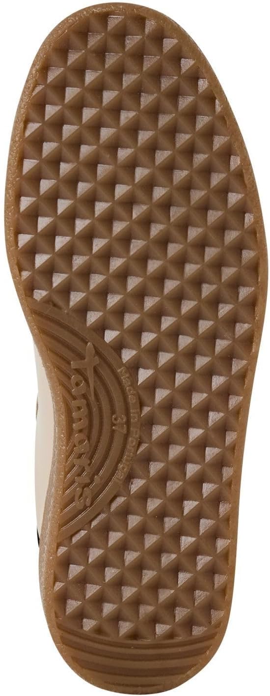 Detalle de Tamaris Damen Sneaker Leder, beige, 39 EU – moderner Alltagskomfort