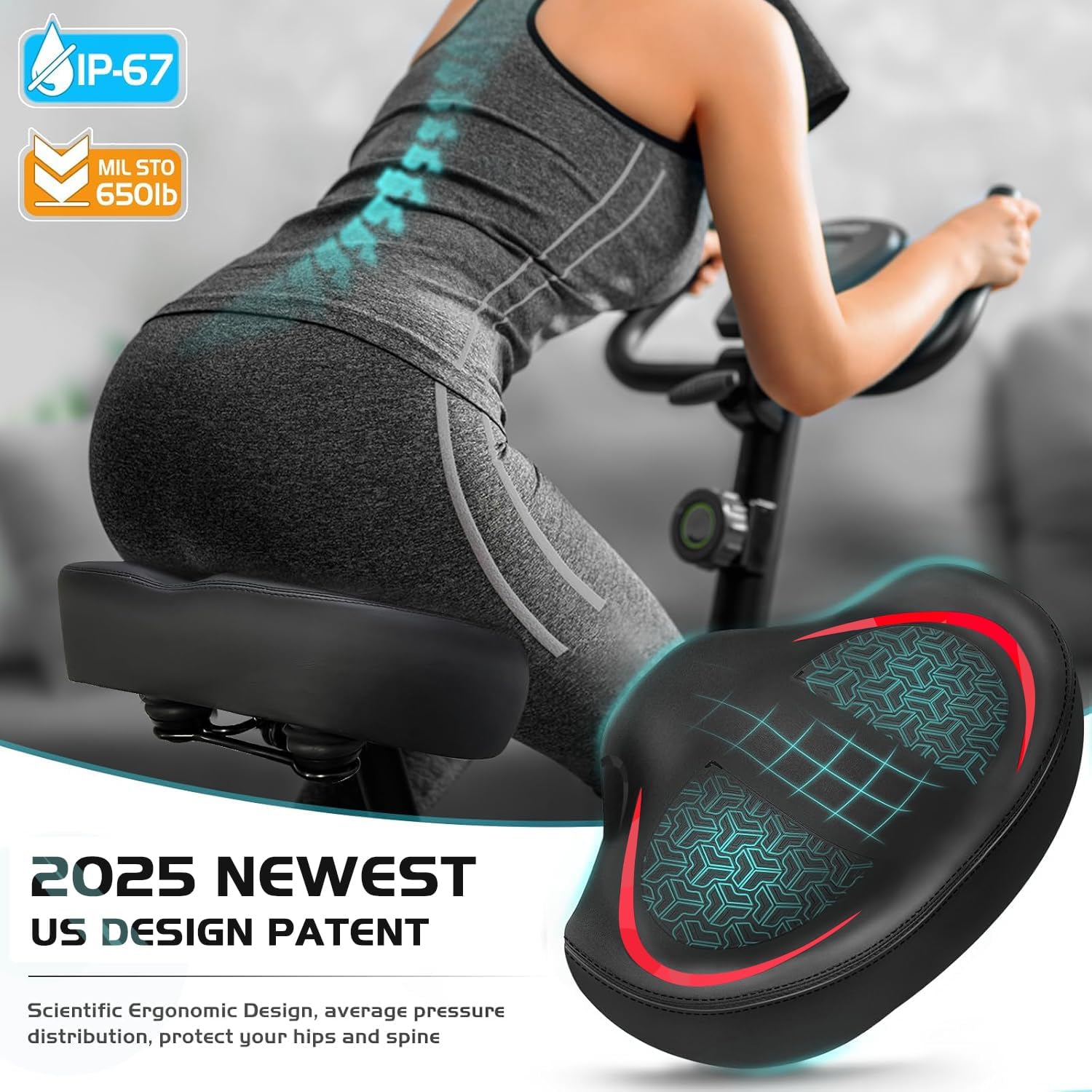 Detalle 2 de Twomaples Noseless Bike Seat Cushion with Memory Foam
