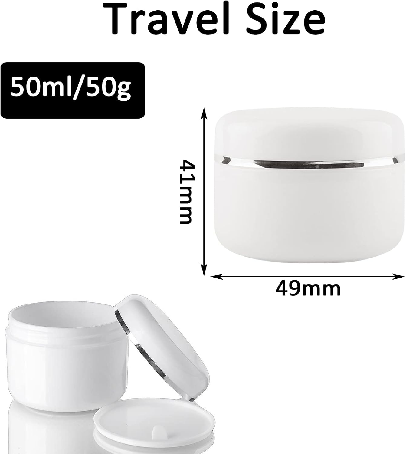 Detalle 2 de Alledomain 50ml Cosmetic Sample Jars with Mini Spatulas