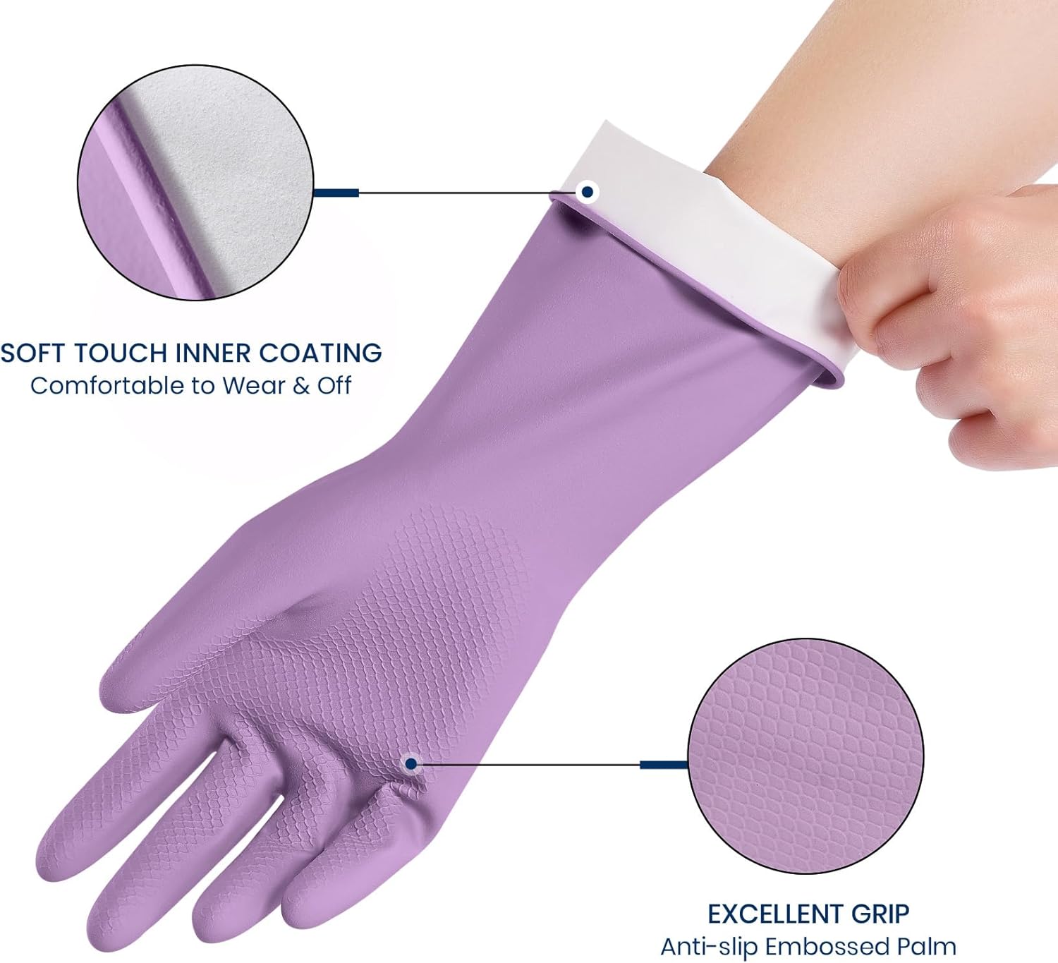 Detalle 2 de Rubber Cleaning Gloves 4 Pairs