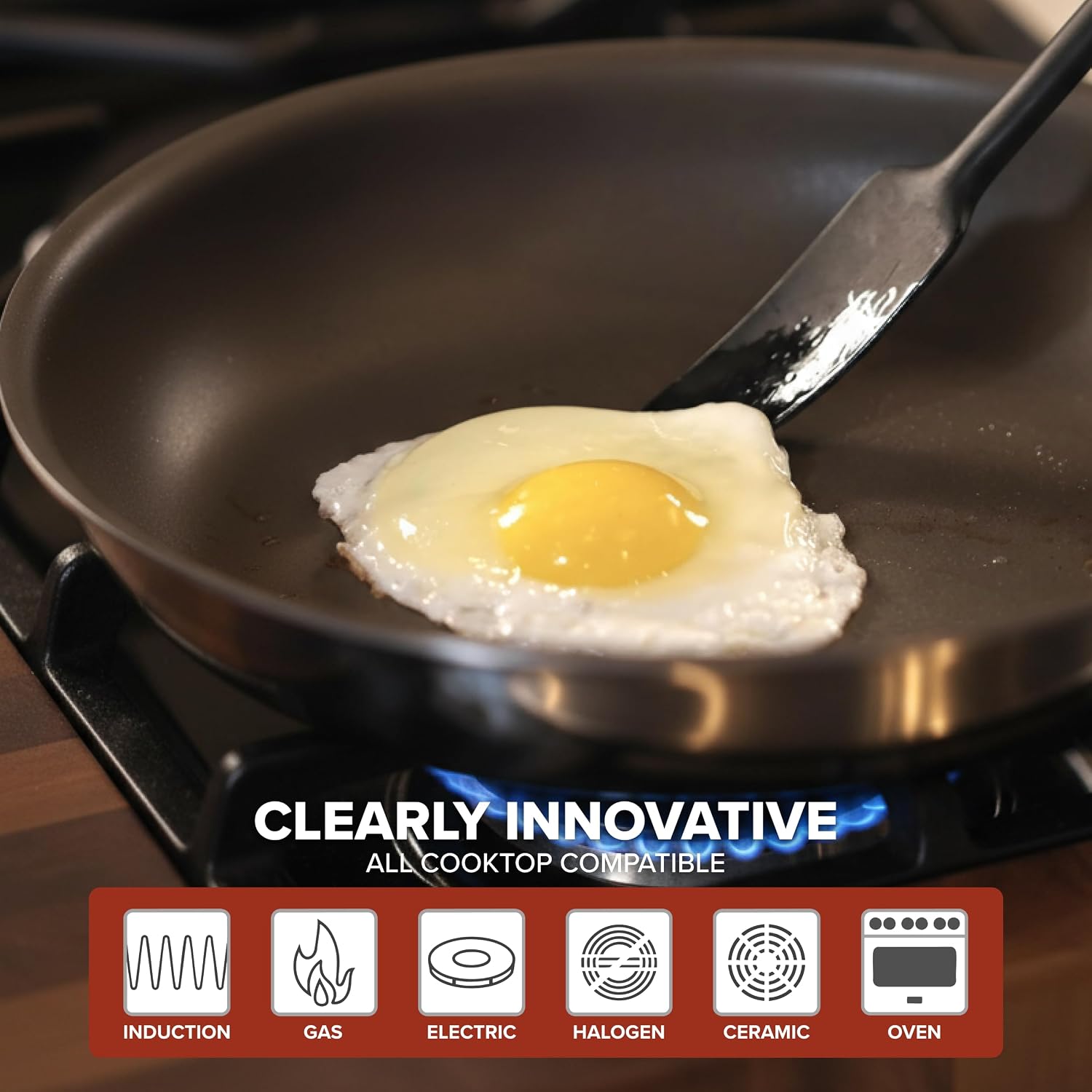 Detalle 2 de Viking PureGlide Pro 3-Ply 10-Piece Nonstick Cookware Set (PFAS-Free) — Induction & Oven Safe to 600F