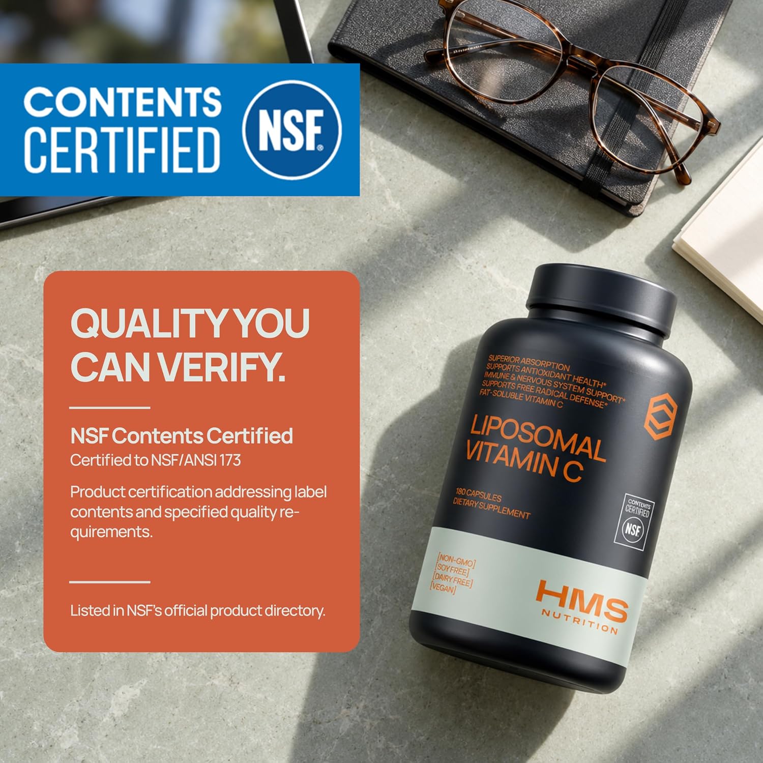 Detalle de HMS Nutrition Vitamin C Capsules 1600 mg