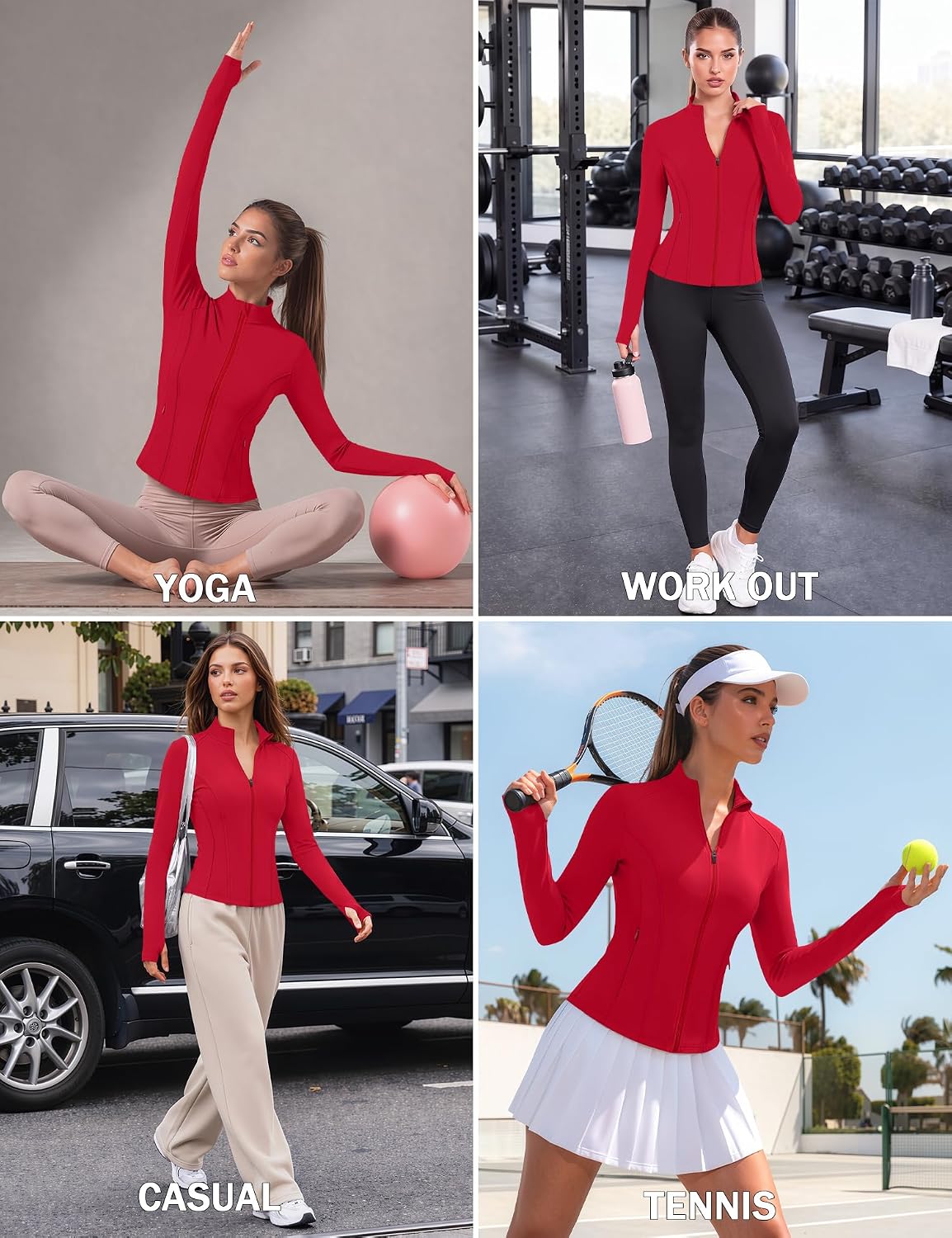 Detalle 2 de ZHENWEI Women's Cropped Workout Jacket, Nylon-Spandex Blend