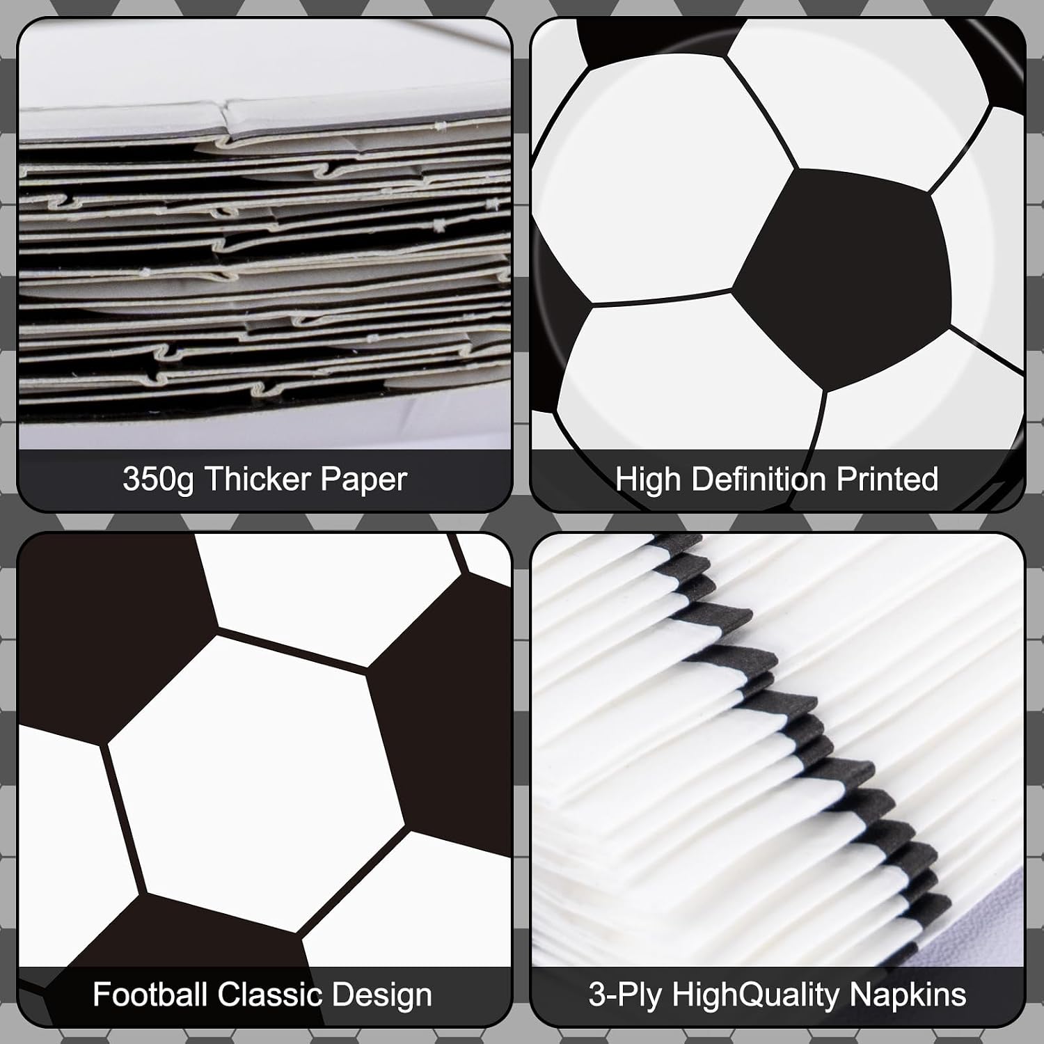 Detalle de 40Pcs Soccer Plates and Napkins Party Supplies – Soccer Birthday Tableware Set (Serves 20)