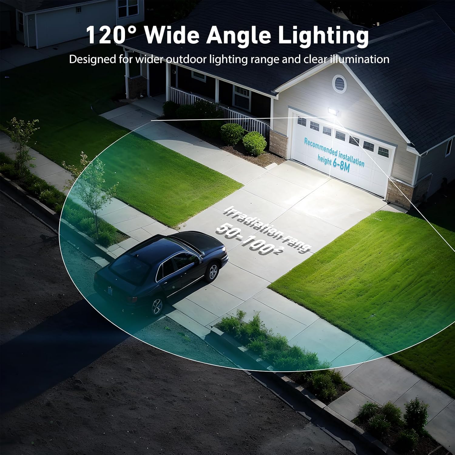 Detalle de Projecteur LED Extérieur 100W – 10000 LM, 6500K, IP66, 105 LEDs